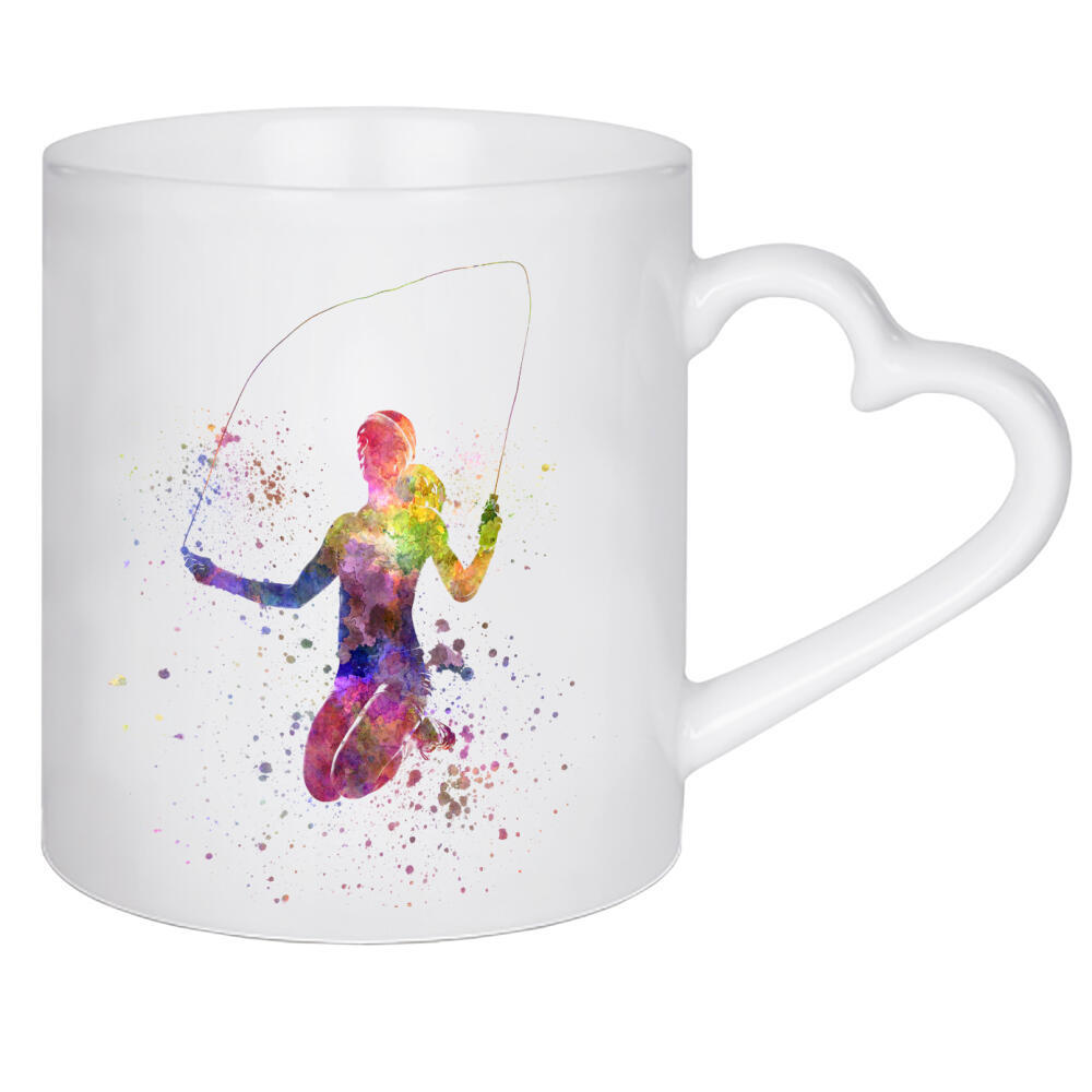 Herztasse "Watercolor fitness" artboxONE - Sport - Sport,Sports,Watercolor,Fitness,Gym,Exercise,Athlete,Gymnast,Olympic