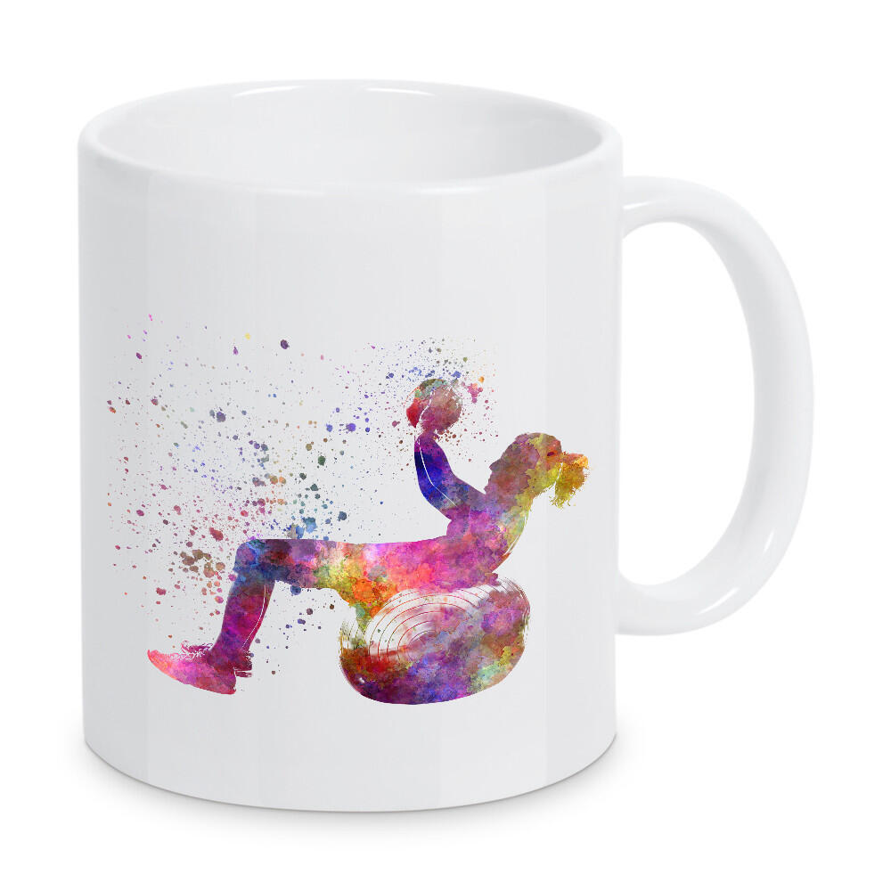 Tasse "Watercolor fitness-b" artboxONE - Sport - Sport,Sports,Watercolor,Fitness,Gym,Exercise,Athlete,Gymnast,Olympic