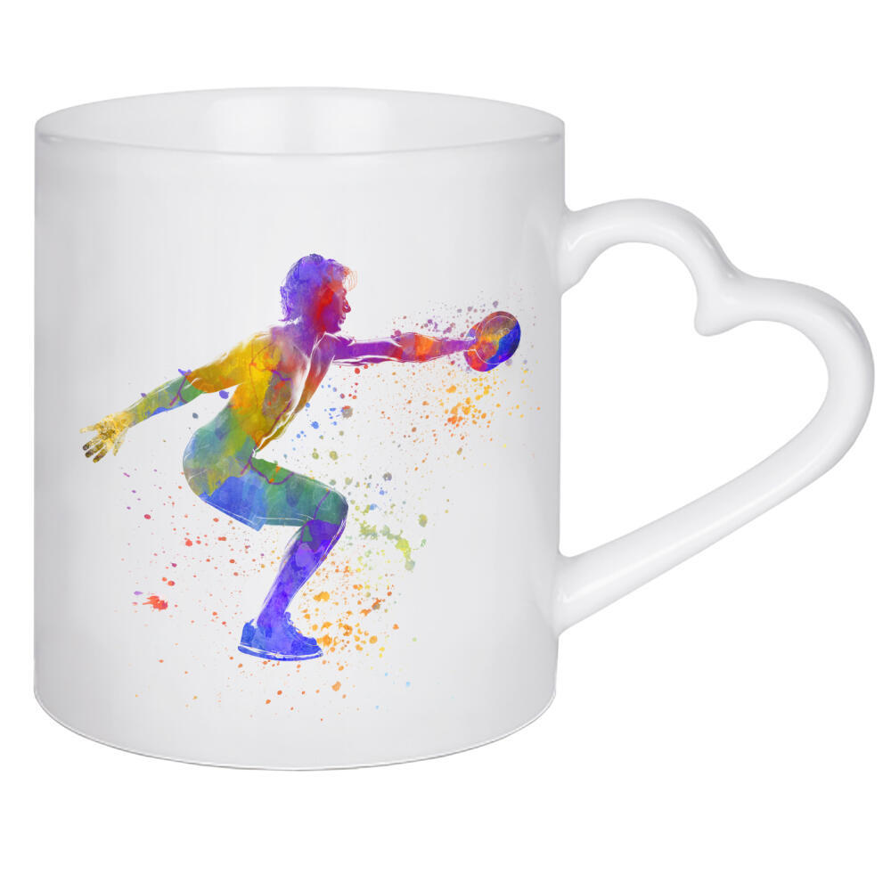 Herztasse "Watercolor fitness-k" artboxONE - Sport - Sport,Sports,Watercolor,Fitness,Gym,Exercise,Athlete,Gymnast,Olympic