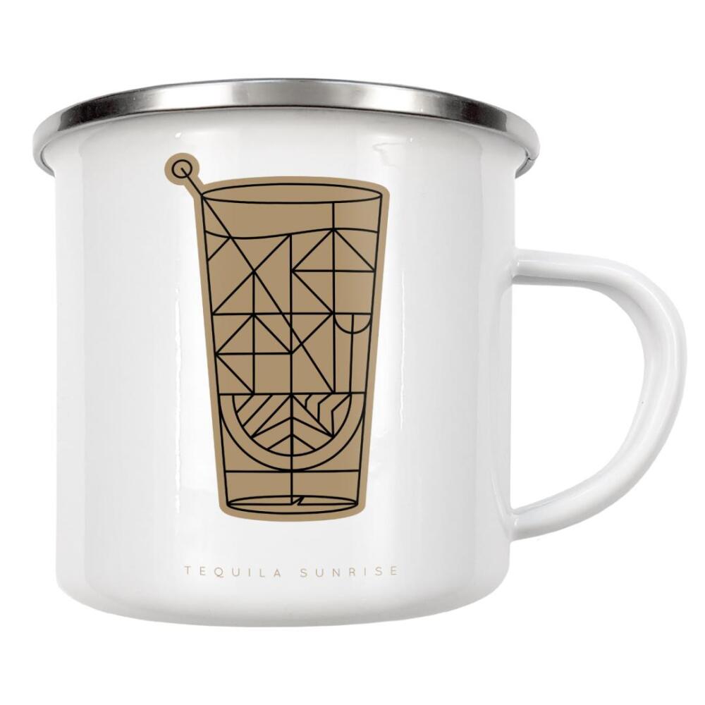 Emaille Tasse "Art deco Tequila Sunrise dark" artboxONE - Essen & Trinken / Alkohol