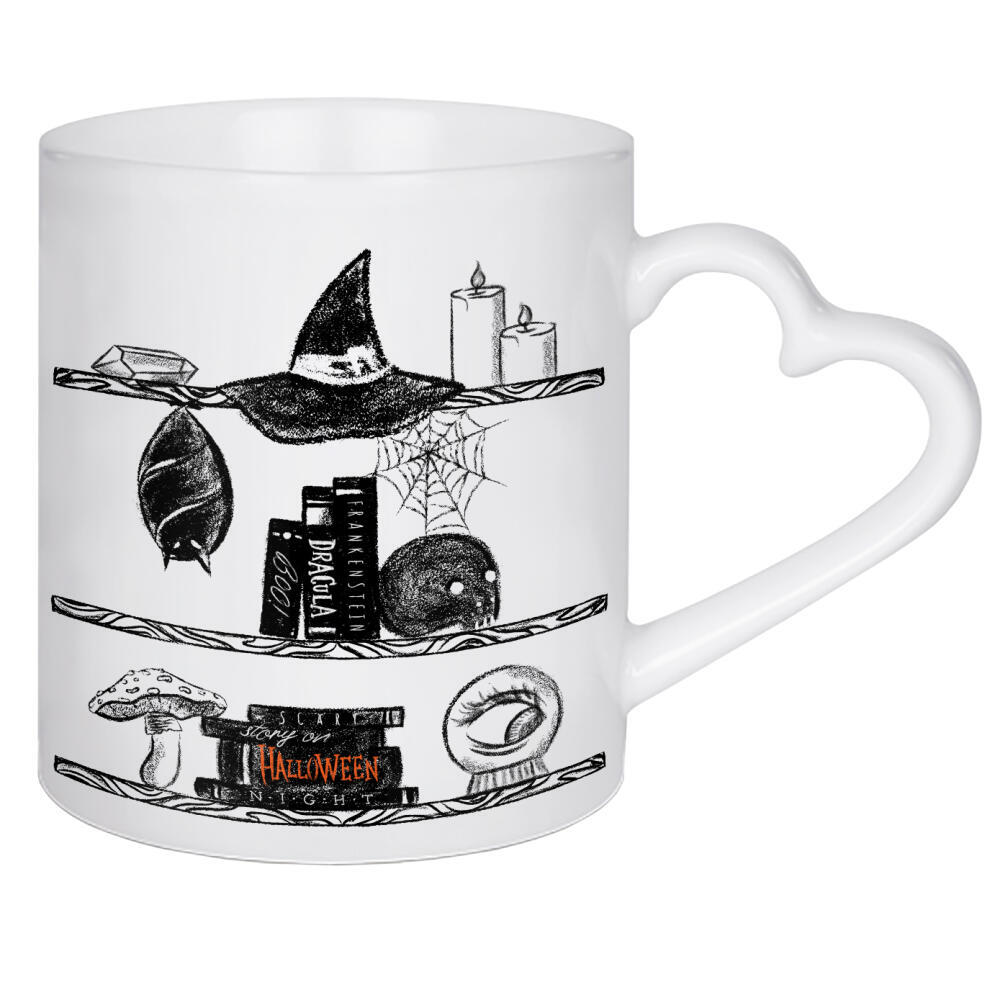 Herztasse "Halloween shelf" artboxONE - Essen & Trinken / Alkohol