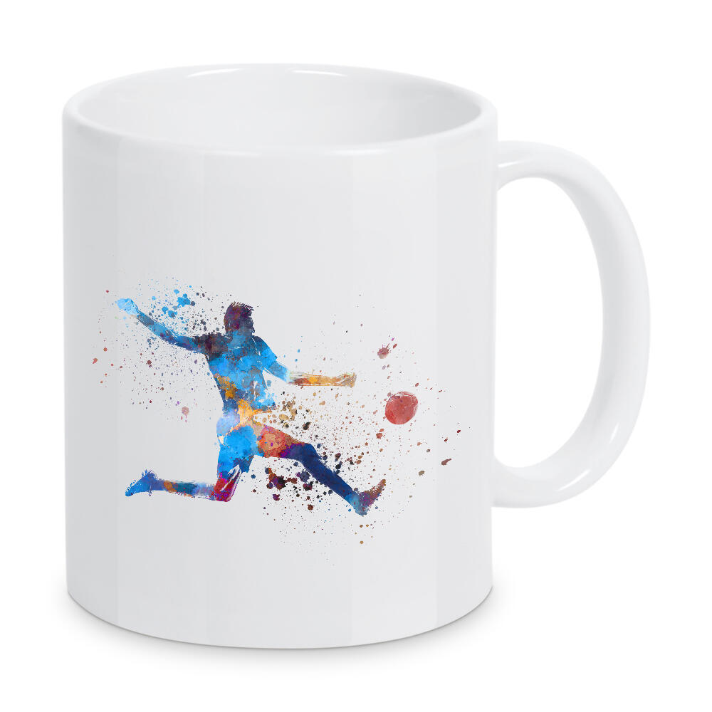 Tasse "Playing soccer in watercolor" artboxONE - Sport / Fußball - Sport,Sports,Watercolor,Footballer,Player,Soccer,Athlete,Ball,Goal