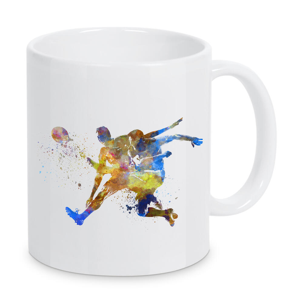Tasse "Playing soccer in watercolor-b" artboxONE - Sport / Fußball - Sport,Sports,Watercolor,Footballer,Player,Soccer,Athlete,Ball,Goal