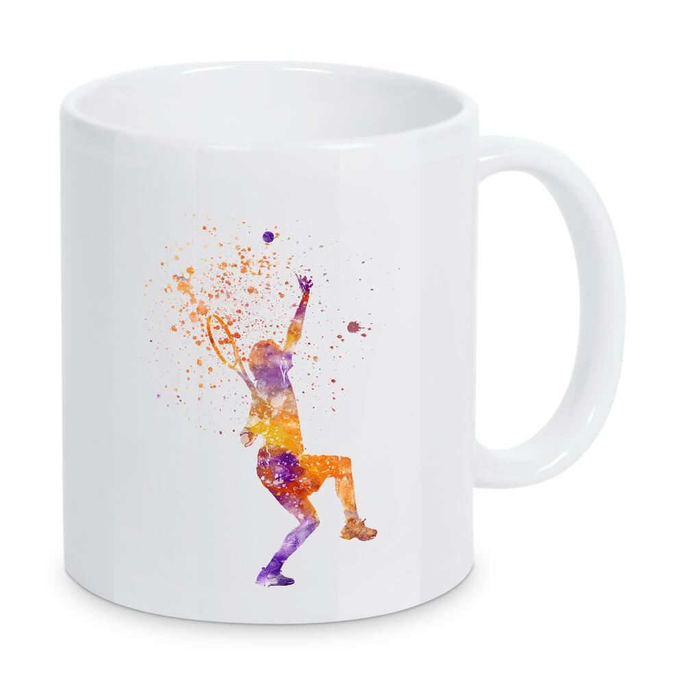 Tasse "Playing tennis in watercolor" artboxONE - Sport,Sport / Motivation - Sport,Sports,Watercolor,Tennis,Tennis player,Racket,Tennis ball
