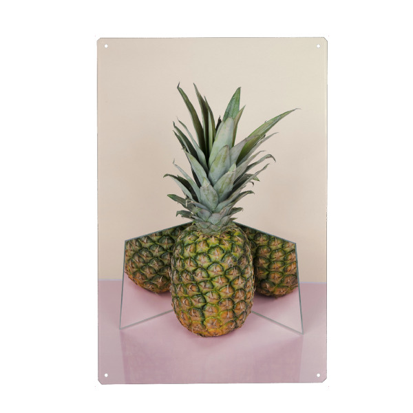Metall Poster "Mirror Ananas" artboxONE - Rock the kitchen,Essen & Trinken,Experimentell,Fiktion