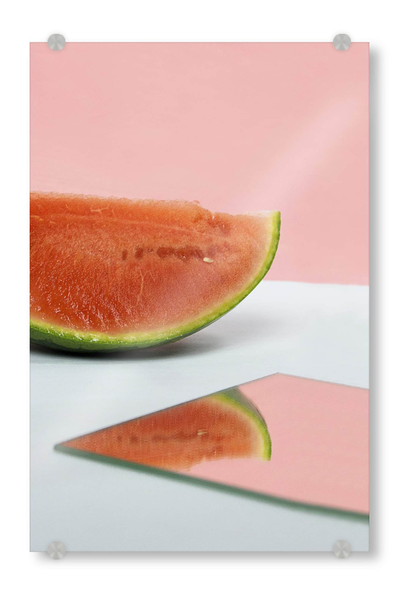 Acrylglasbild "Mirror Melon" artboxONE - Essen & Trinken - Melone,Spiegel,Fotografie,Frucht,Obst,Fruit,Essen,Fruchtig,Wassermelone