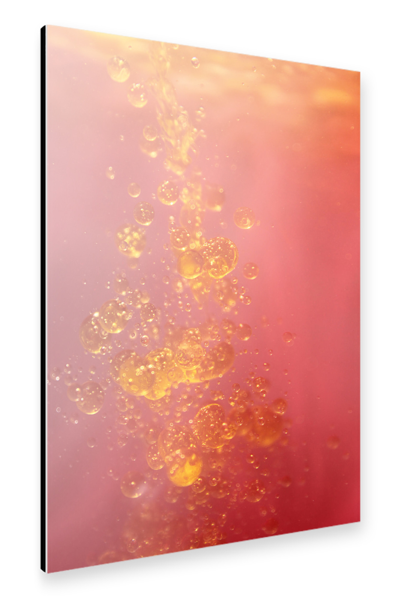 Alu-Dibond "Bubbles Orange" 75x50 cm artboxONE