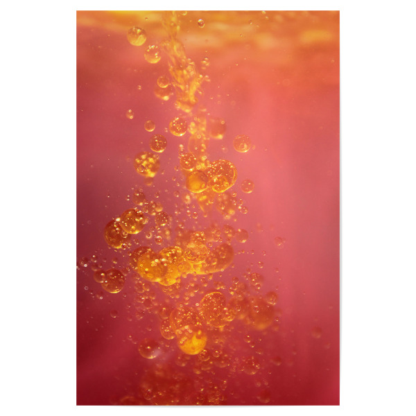 Poster "Bubbles Orange" artboxONE - Abstrakt - Luftblasen,Unterwasserfotografie,Knallfarben