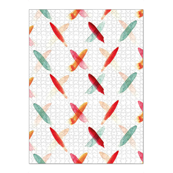 Puzzle Ravensburger "Cross Pattern" artboxONE - Geometrie - Pastell,Kreuze,Kreuzmuster,Muster,Aquarell,Wasserfarbe - Bild pastell