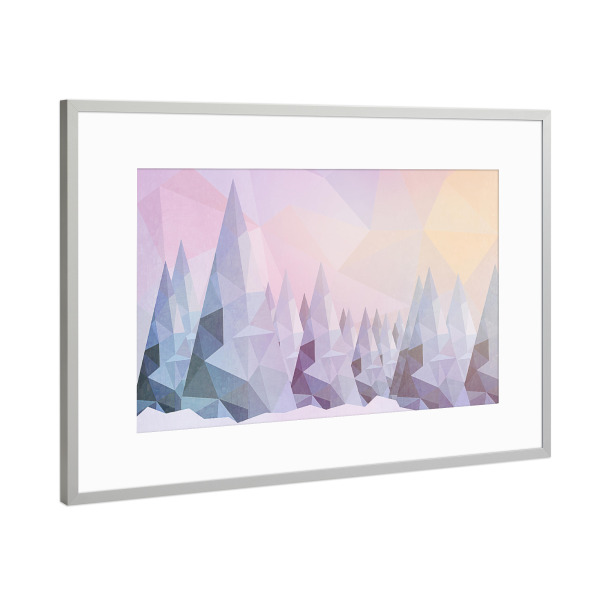 Poster mit Rahmen Silber "Geometric World" artboxONE - Natur,Geometrie,Weihnachten