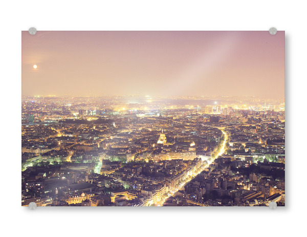 Acrylglasbild "Paris View" artboxONE - Städte / Paris - Rosequartz,Pastell,Liebe,Städtetrip,Leuchten,Paris,Stadt