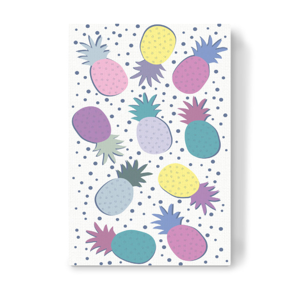 Leinwandbild "Ananas Party purple" artboxONE - Rock the kitchen,Essen & Trinken - Kindermotive,Obst,Pine,Dschungel,Frühstückfrucht