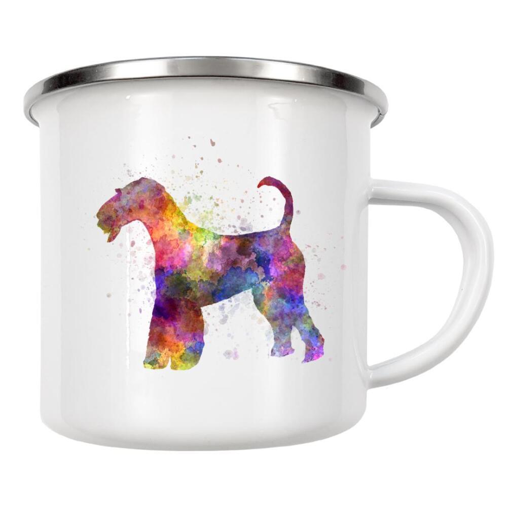 Emaille Tasse "Airedale Terrier in watercolor" artboxONE - Tiere
