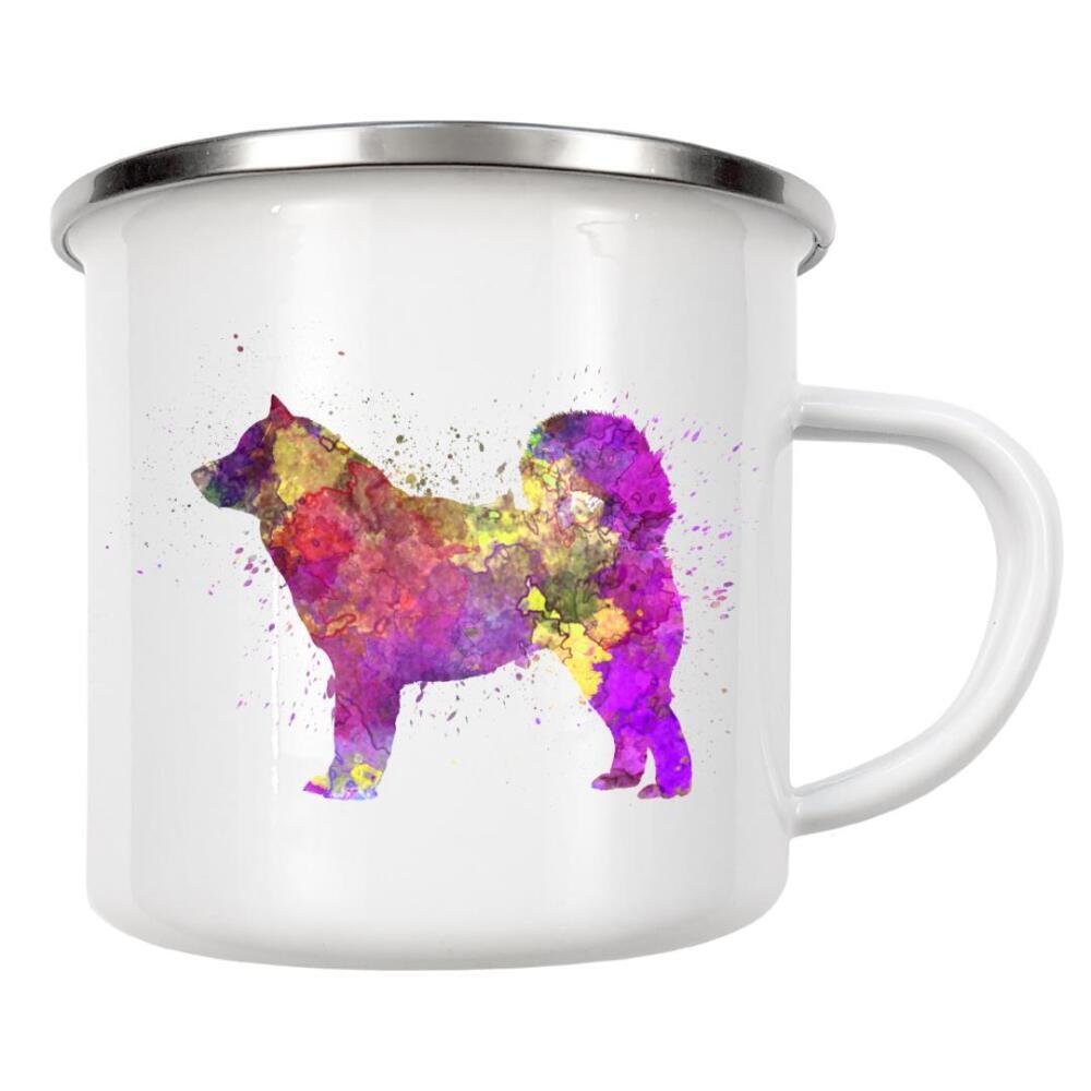 Emaille Tasse "Alaskan Malamute dog in watercolor" artboxONE - Tiere