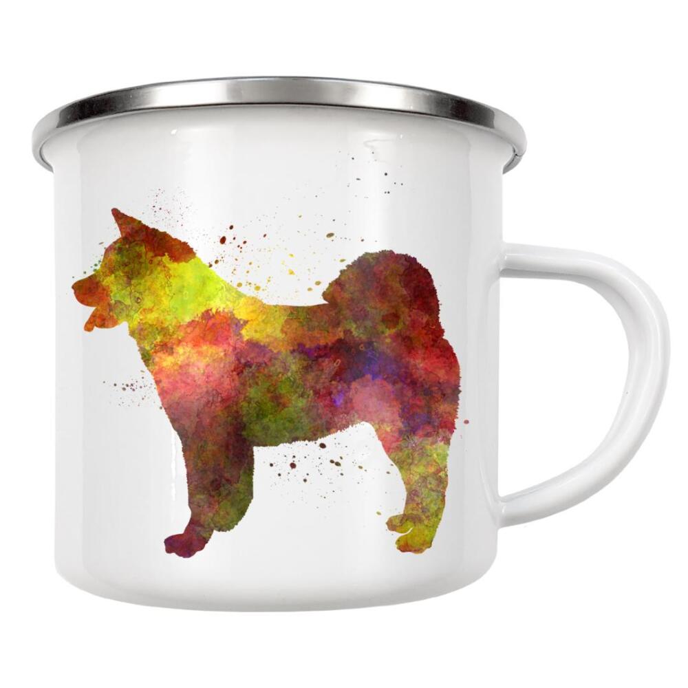 Emaille Tasse "American Akita in watercolor" artboxONE - Tiere - Dog,Pet,Childish,Watercolor,Decorative,Children's decoration,Animal,Animals,Dogs