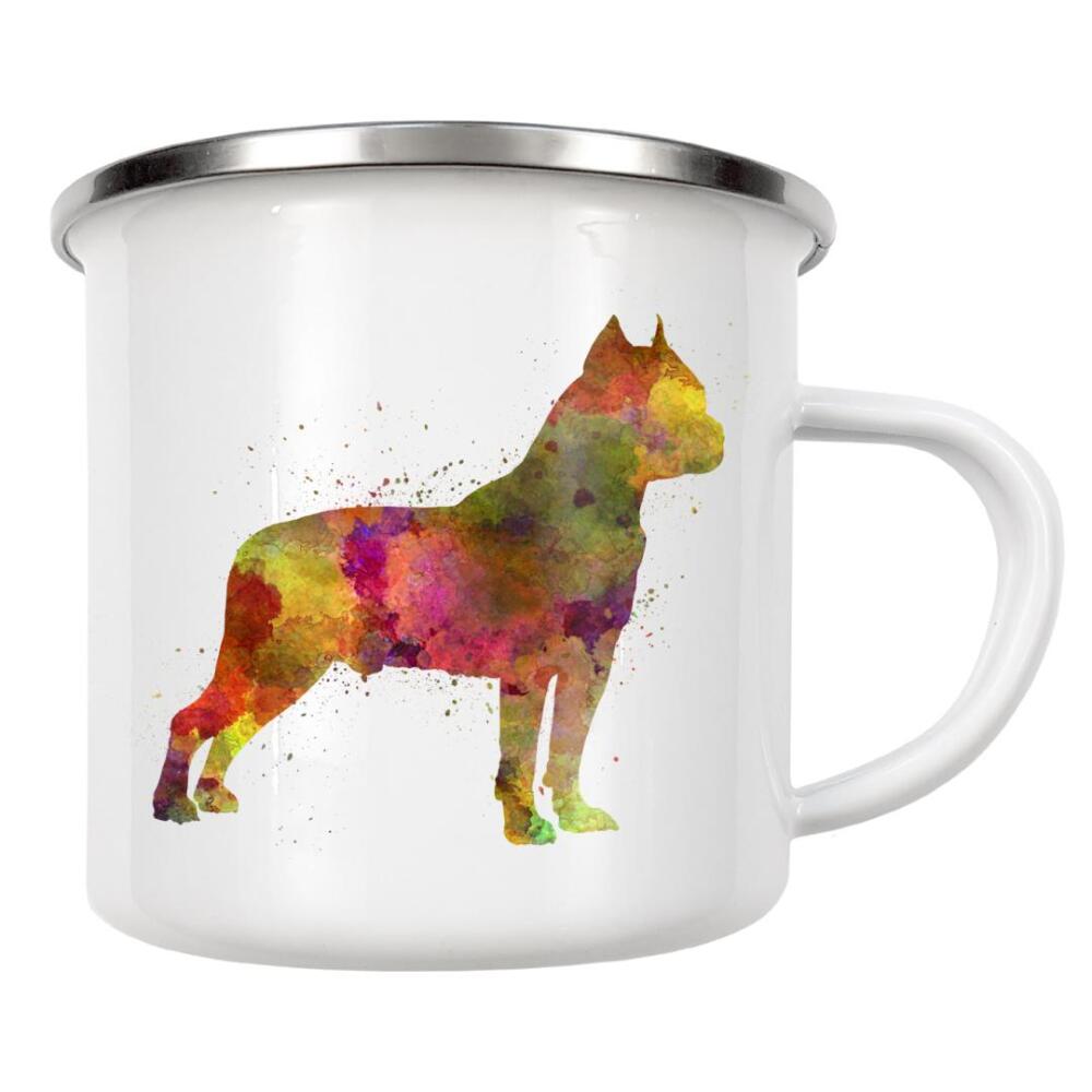 Emaille Tasse "American Staffordshire Terrier" artboxONE - Tiere,Abstrakt