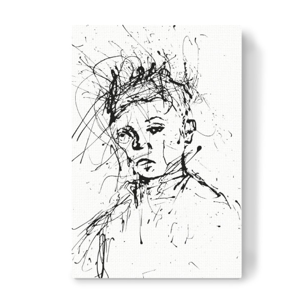 Leinwandbild "Strichmännchen 2" artboxONE - Geometrie - Kind,Junge,Striche,Strickmännchen,Wirrwarr,Zeichnung,Bleistiftzeichnung,Gekritzel