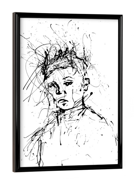 Poster mit schwarzem Rahmen "Strichmännchen 2" artboxONE - Geometrie