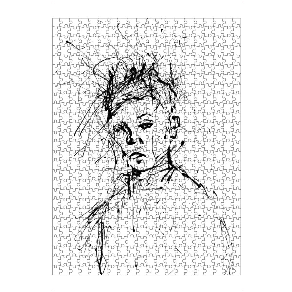 Puzzle Ravensburger "Strichmännchen 2" artboxONE - Geometrie - Kind,Junge,Striche,Strickmännchen,Wirrwarr,Zeichnung,Bleistiftzeichnung,Gekritzel