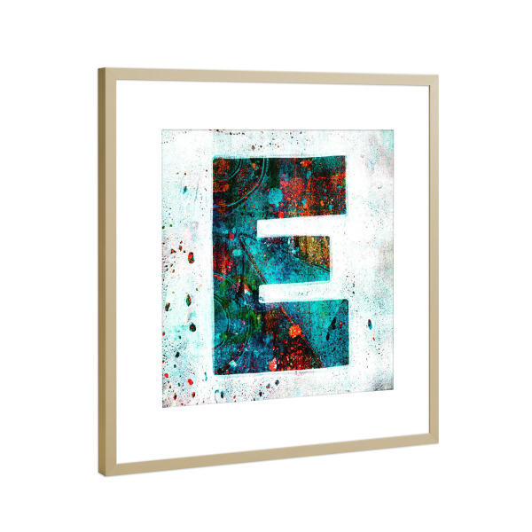 Poster mit Rahmen Gold "Explore The World" artboxONE - Geometrie - E,Grafitti,Abstrakt