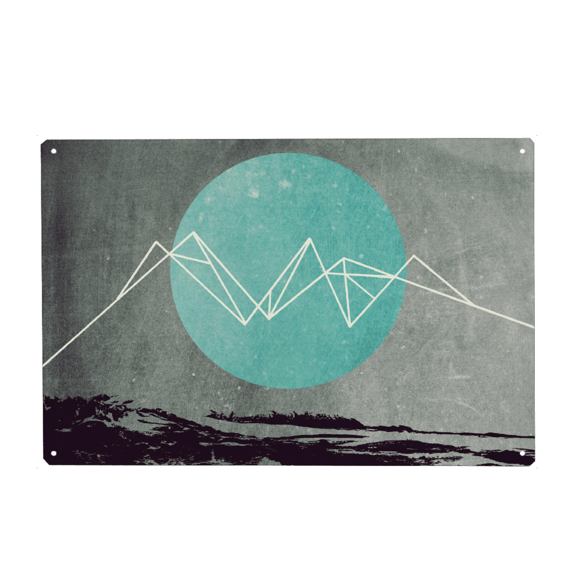 Metall Poster "Moon geometry" artboxONE - Geometrie - Mond,Moon,Zackig,Geometrie,Geometrisch - Blechschild