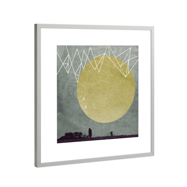 Poster mit Rahmen Silber "Moon I" artboxONE - Geometrie - Mond,Moon,Zackig,Geometrie,Geometrisch