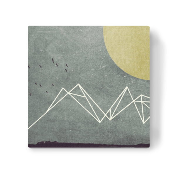 Leinwandbild "Moon II" artboxONE - Geometrie - Mond,Moon,Zackig,Geometrie,Geometrisch,Vögel,Vogelschwarm