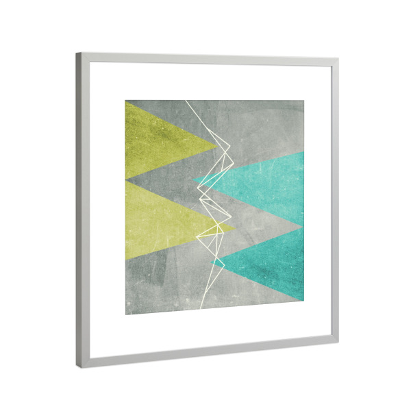 Poster mit Rahmen Silber "Zackig" artboxONE - Geometrie - Zackig,Berge,Zacken,Abstrakt