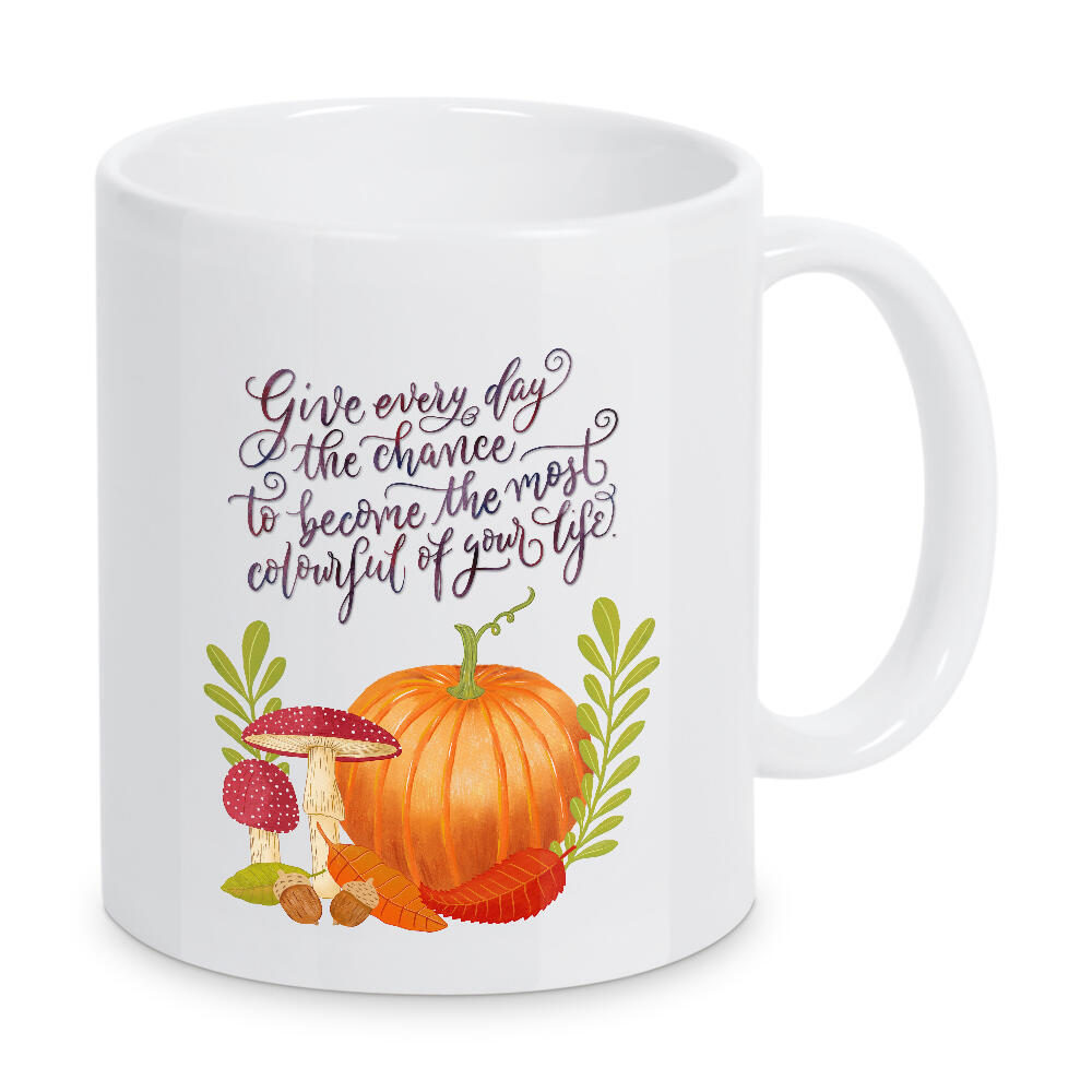 Tasse "Herbstfarben mit Sinnspruch" artboxONE - Typografie,Natur,Floral