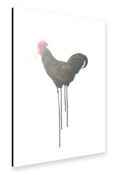 Alu-Dibond "Gockel braun" 30x20 cm artboxONE