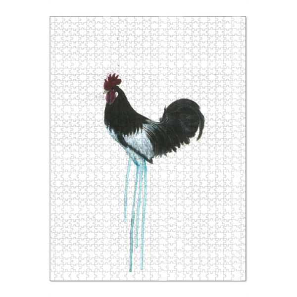 Puzzle Ravensburger "Gockel schwarzweiß 2" artboxONE - Tiere,Schwarzweiß,Illustration