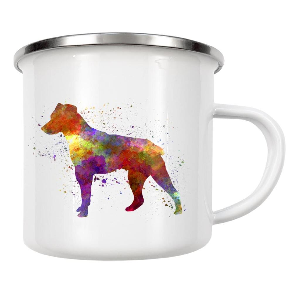 Emaille Tasse "Brazilian Terrier in watercolor" artboxONE - Tiere,Abstrakt