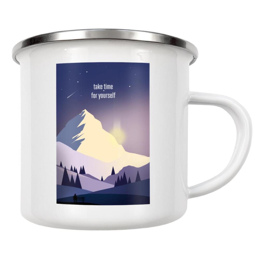 Emaille Tasse "Time for yourself" artboxONE - Fiktion