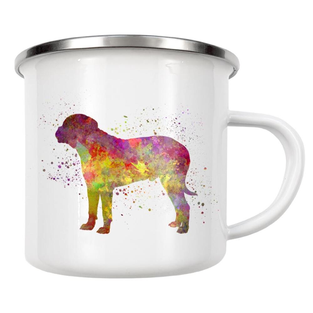 Emaille Tasse "Bullmastiff in watercolor" artboxONE - Tiere,Abstrakt