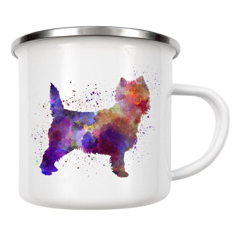 Emaille Tasse "Cairn Terrier in watercolor" artboxONE - Tiere,Abstrakt
