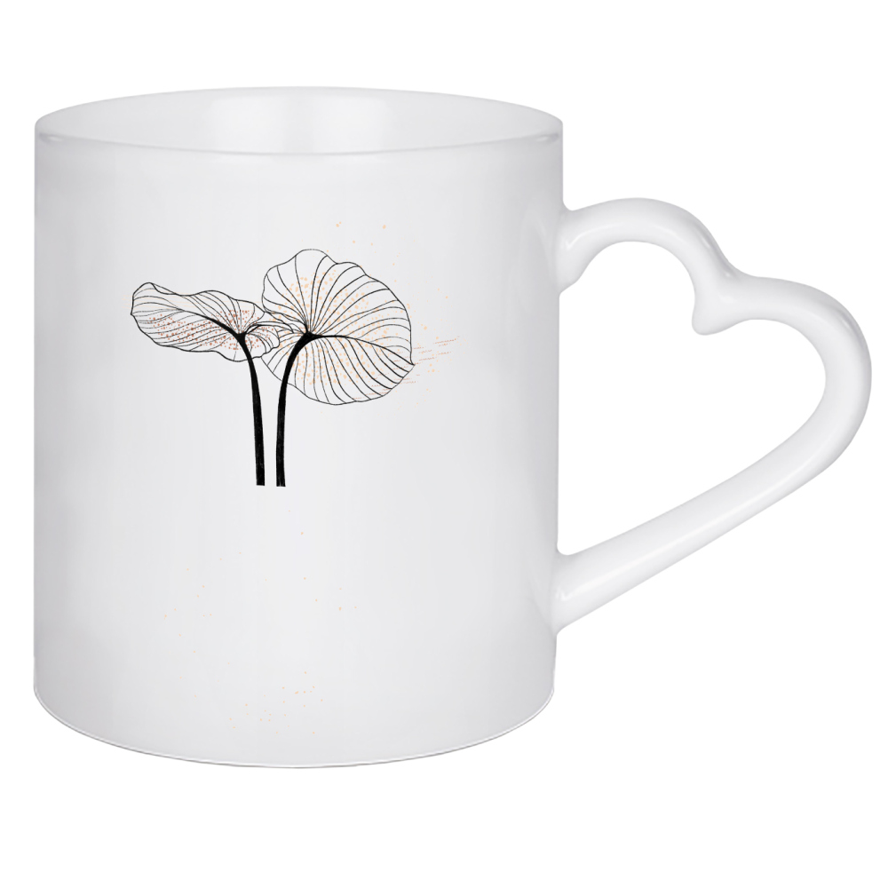 Herztasse "Momo noSix" artboxONE - Natur,Floral,Abstrakt - Blume,Vase,Boho,Boho deko,Trockenblume,Pflanze,Blätter,Herbst,Leaves,Plants,Flowers