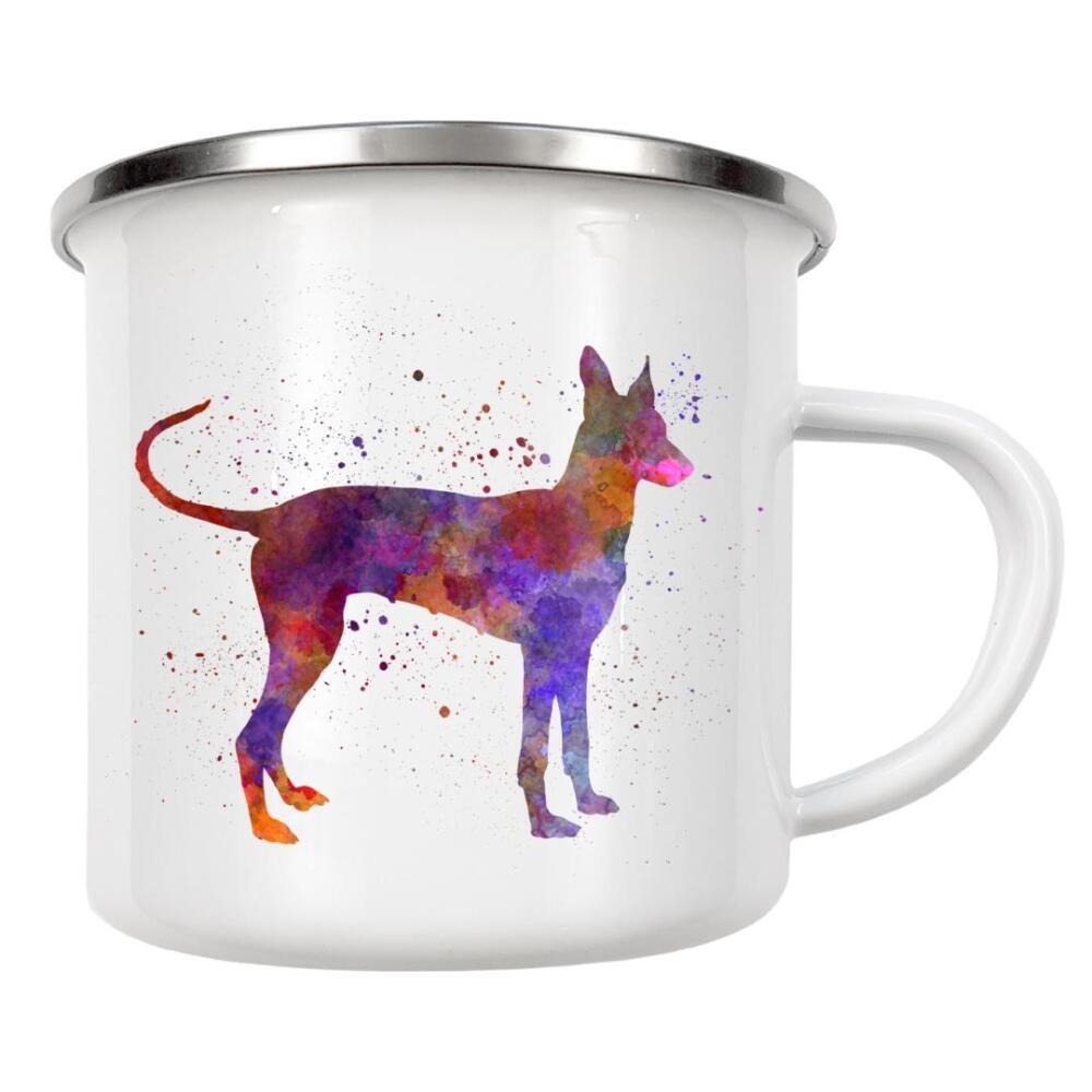 Emaille Tasse "Cirneco Dell Etna in watercolor" artboxONE - Tiere,Abstrakt