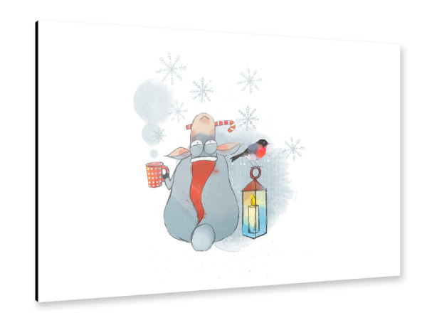 Alu-Dibond "Weihnachts Schaf" 30x20 cm artboxONE