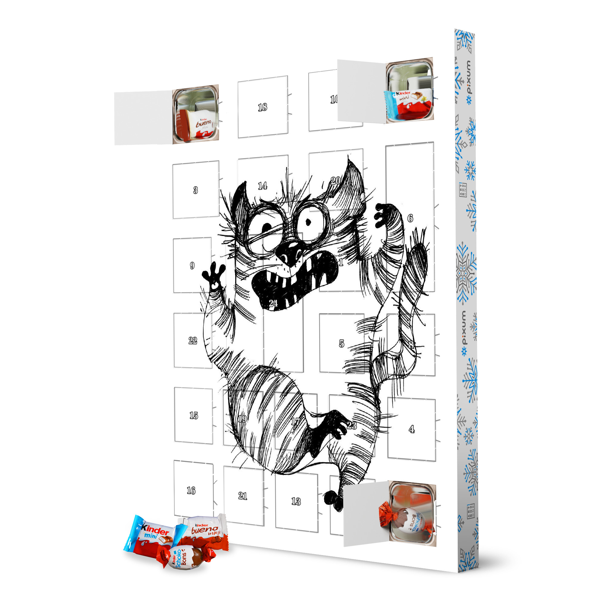 Adventskalender XXL mit Produkten von Kinder Boo Cat artboxONE Adventskalender Schwarzweiß