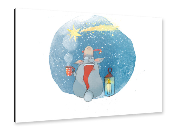 Alu-Dibond "Sternschnuppen Schaf" 30x20 cm artboxONE