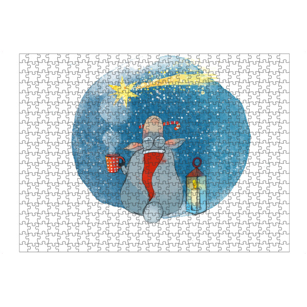 artboxONE Puzzle "Sternschnuppen Schaf" artboxONE - Illustration - Schaf,Sternschnuppen,Weihnachten,Schlafen,Nacht,Schnee,Snow,Sheep,Kerze,Winter