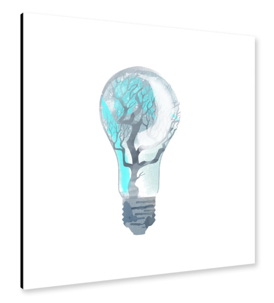 Alu-Dibond "Glühbirne" 30x30 cm artboxONE
