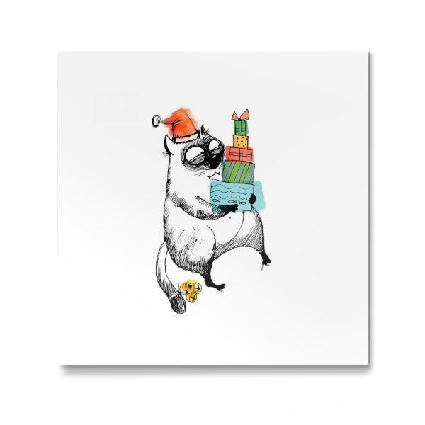 Galerie-Print "Gift Cat" 30x30 cm artboxONE