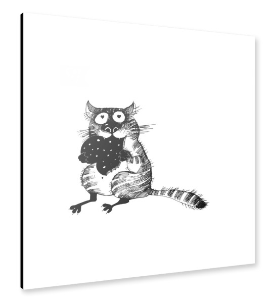 Alu-Dibond "Yummy Cat" 30x30 cm artboxONE