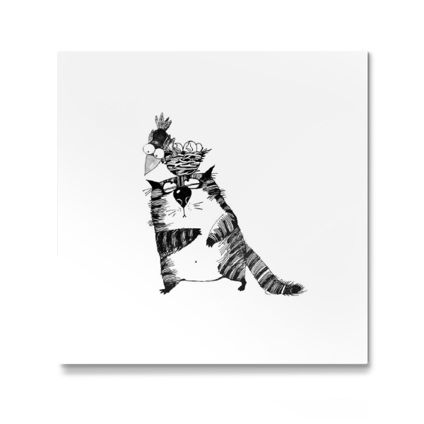 Galerie-Print "Cat Bird" 30x30 cm artboxONE