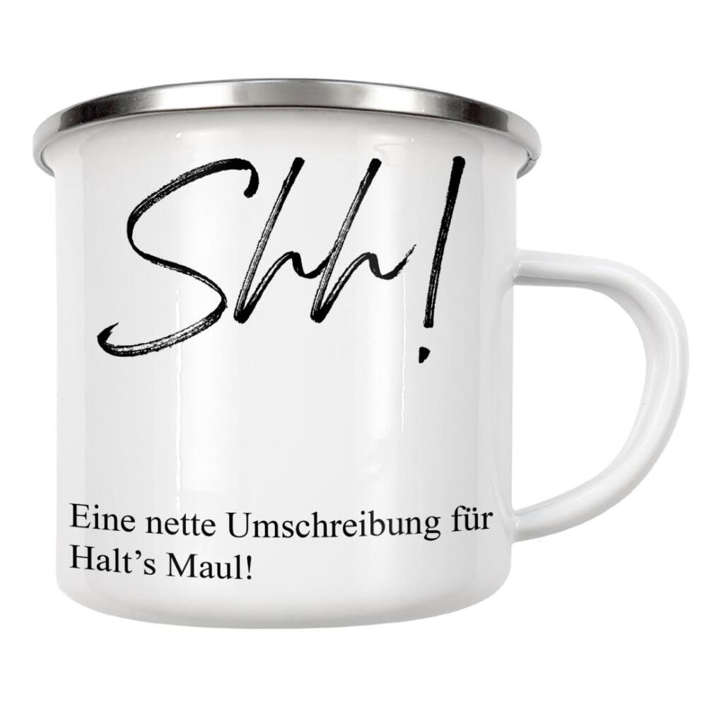 Emaille Tasse "Shh! Definition" artboxONE - Typografie,Menschen,Lustig