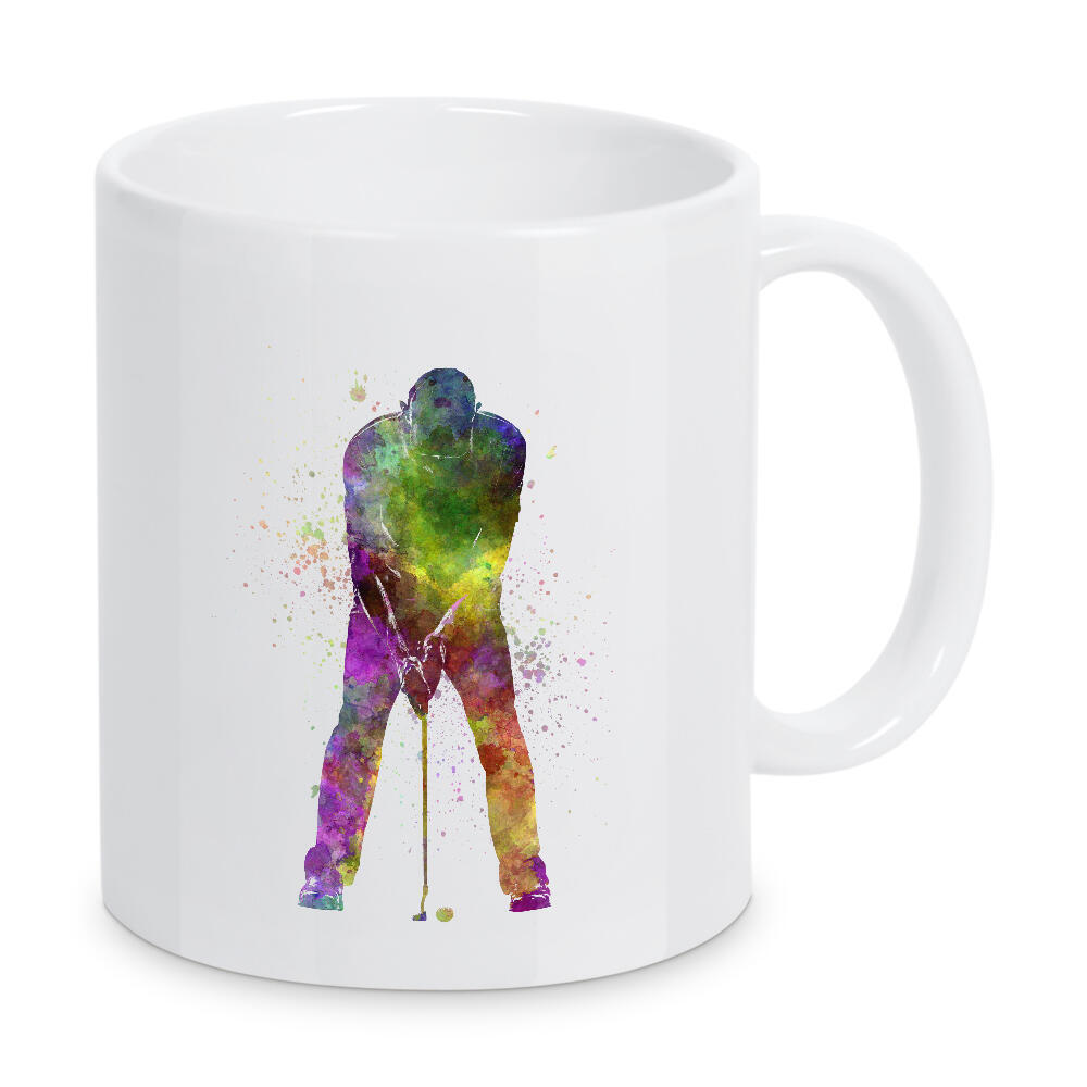 Tasse "Male golf player-a" artboxONE - Abstrakt,Sport - Sport,Sports,Athlete,Olympic,Color,Watercolor,Golf,Golfer,Golf course,Competition,Woman