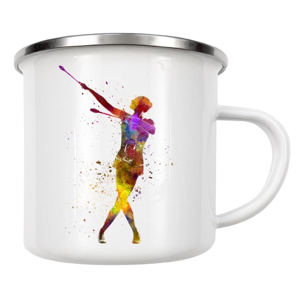 Emaille Tasse "Rhythmic gymnastics watercolor-m" artboxONE - Abstrakt,Sport