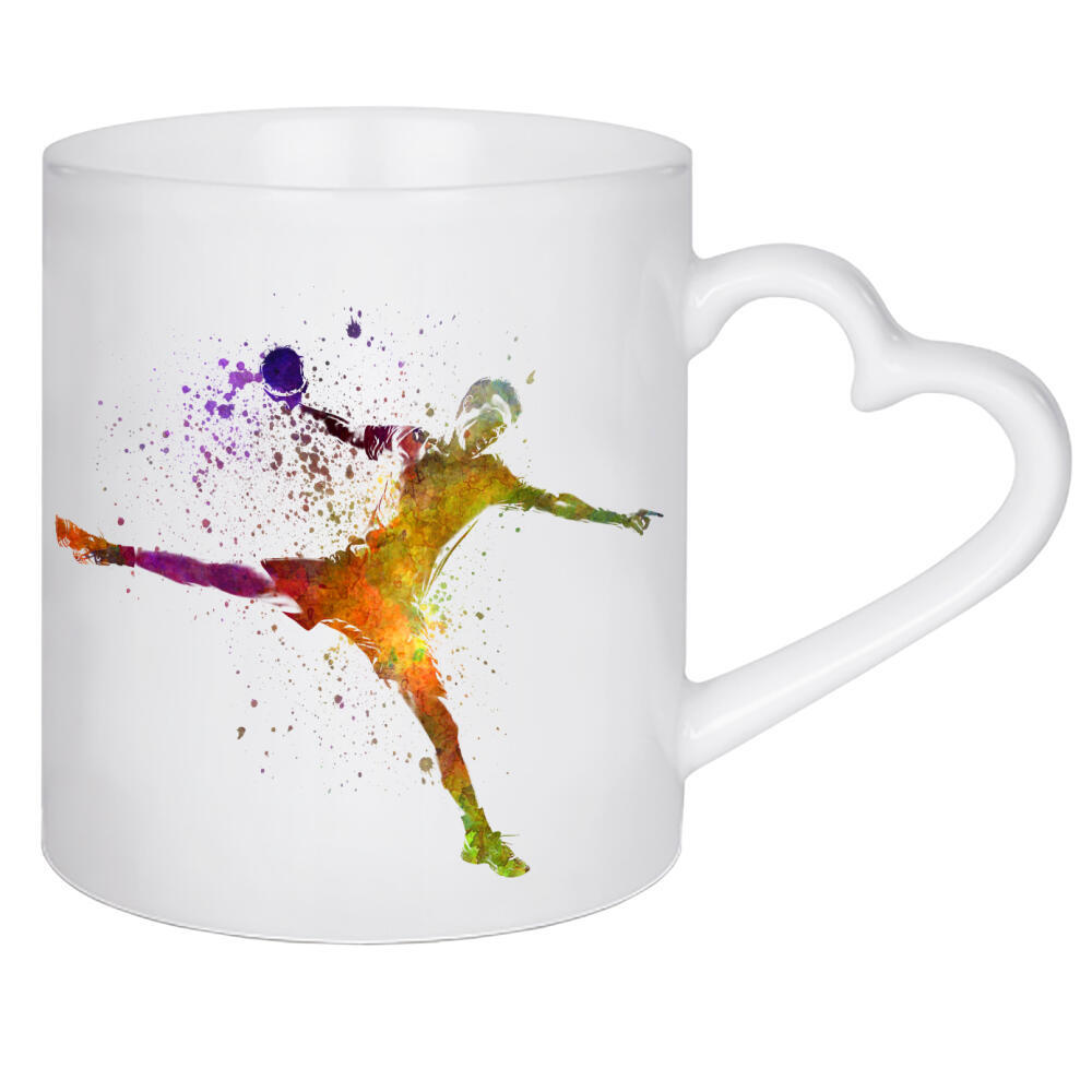 Herztasse "Handball player in watercolor" artboxONE - Abstrakt,Sport