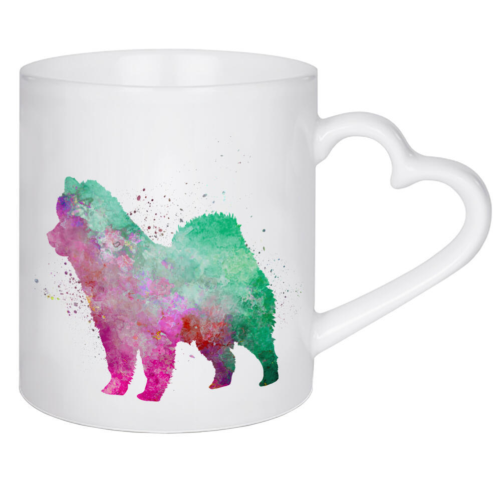 Herztasse "Eurasian dog in watercolor" artboxONE - Tiere,Abstrakt